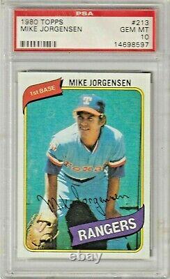 1980 Topps Mike Jorgensen PSA 10 Gem Mint POP 10 RARE Set Break #213