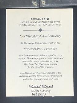 1985 All-Star Nolan Ryan Auto Fan Fest Set Autographed /500 Mint Condition COA