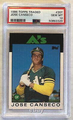 1986 Topps Traded Jose Canseco RC Rookie PSA 10 Gem Mint A's Rangers Rays