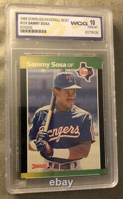 1989 Donruss Baseball's Best Sammy Sosa Rookie Card #324 Graded WCG 10