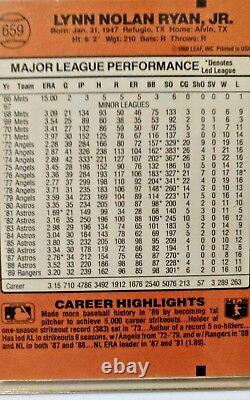 1990 DONRUSS Nolan Ryan TEXAS RANGERS Card #665 Baseball Card ERROR (#659 BACK)