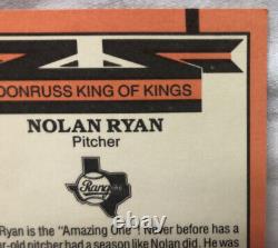 1990 Donruss Nolan Ryan 5000K Error Wrong Back & White Circles Texas Rangers 665