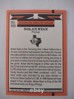 1990 Donruss Nolan Ryan All Star Error Card NM Wrong Back Diamond King Back All