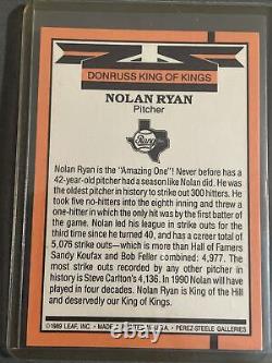 1990 Donruss Nolan Ryan Diamond King of Kings Rare error Card No Number