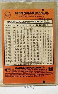 1990 Donruss Nolan Ryan Texas Rangers Card #665 Baseball Card ERROR (#659 BACK)