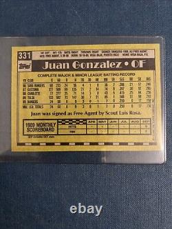 1990 Topps Juan Gonzalez, Texas Rangers #331 ERROR Card! Multiple errors RARE