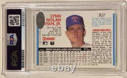 1992 Donruss NOLAN RYAN Signed Autographed Baseball Card #707 PSA/DNA TX Rangers