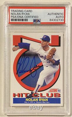 1992 Score NOLAN RYAN Signed Autographed Baseball Card #425 PSADNA Texas Rangers