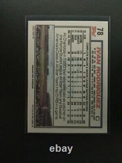 1992 Topps Ivan Rodriguez Texas Rangers #78 ROOKIE Baseball Card