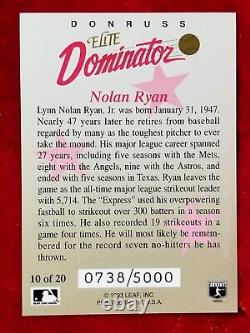 1993 Donruss Elite NOLAN RYAN Signed Insert Card hof 90s Texas Rangers Team