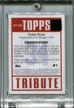 2001 Topps Tribute Game Patch-Number Relics #RPNNRR Nolan Ryan Rangers RARE