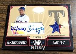 2004 Leaf Certified Cuts 1/1 Alfonso Soriano Rangers Auto 3-Color Patch 1/1