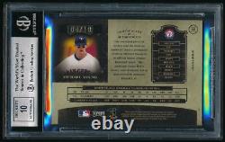 2004 Prime Cuts II MICHAEL YOUNG Material Number Jersey Auto /10 Rangers BGS 9