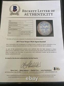 2011 Texas Rangers Team Signed Baseball Full Beckett Loa