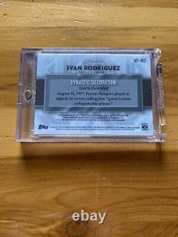 2017 Topps Dynasty Ivan Rodriguez 4 Color Patch On-Card Auto /10 Rangers
