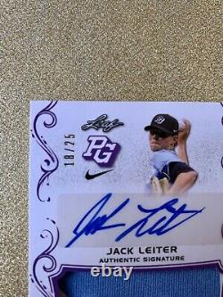 2018 Leaf Perfect Game Jack Leiter Rookie Auto Patch RC #/25 Autograph RPA