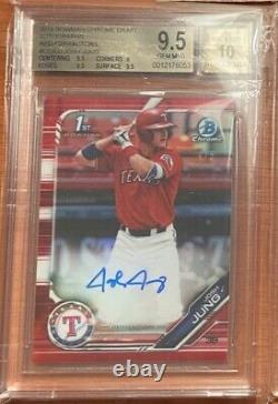 2019 Bowman Chrome JOSH JUNG BGS 9.5 10 Auto Rookie Red Refractor /5 RC