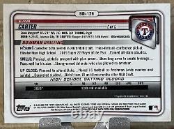 2020 1st Bowman Chrome Draft Evan Carter GREEN SAPPHIRE /50 Rare Texas Rangers