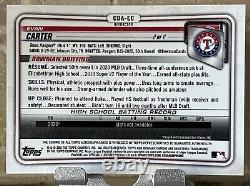 2020 1st Bowman Chrome Draft Evan Carter REFRACTOR Auto /499 Texas Rangers Star
