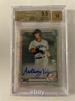 2020 Bowman Chrome Anthony Volpe RC Rookie Auto Refractor /499 BGS 9.5 Gem Mint