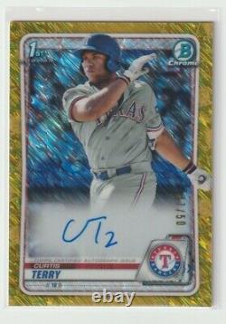 2020 Bowman Chrome Curtis Terry Gold Shimmer Refractor Auto /50 RC 1st Bowman