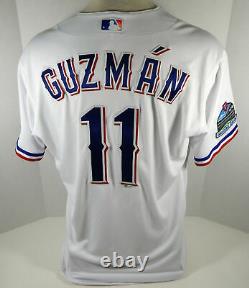 2020 Texas Rangers Ronald Guzman #11 Game Issued White Jersey Inaugural S P 4