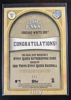 2021 Gypsy Queen Dane Dunning 1/1 Black Rookie On-Card Auto #GQA-DD