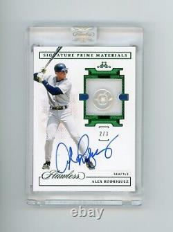 2021 Panini Flawless Alex Rodriguez Prime Button Patch Auto 2/3 Mariners #SPM-AR