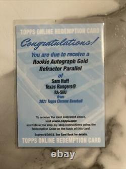2021 Topps Chrome Sam Huff Rookie Auto Gold Refractor Parallel Redemption