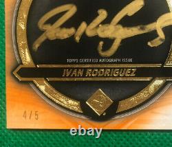 2021 Topps Five Star Ivan Rodriguez Golden Graphs Auto # /5! Texas Rangers Ssp
