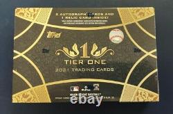 2021 Topps Tier One Baseball Hobby Box Sealed 3 Hits = 2 Autos 1 Relic