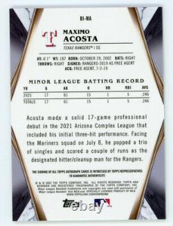 2022 Bowman Invicta Maximo Acosta Autograph #BI-MA Texas Rangers /99