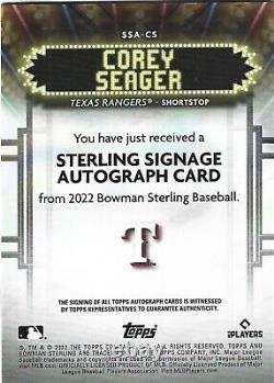 2022 Corey Seager Bowman 5/99 Jersey # Texas Rangers MLB Sterling Signage Auto
