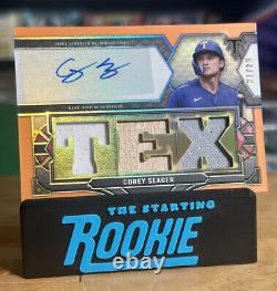 2022 Corey Seager Topps Triple Threads Letter Relic Auto #/18 Rangers CCF322 MLB