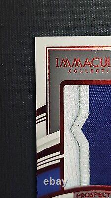 2022 Panini Immaculate Prospect Red Dustin Harris Rookie Patch Auto 3/49 Rangers
