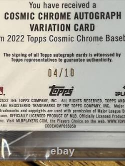 2022 Topps Chrome Cosmic Corey Seager BLACK ECLIPSE AUTO 04/10 Texas Rangers
