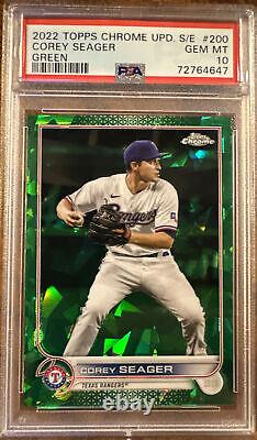 2022 Topps Chrome Update Sapphire Corey Seager Green /75 PSA 10
