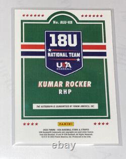 2022 USA Stars & Stripes Kumar Rocker Green Auto # /5 ALU-KR Texas Rangers