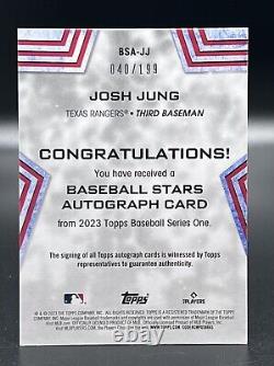 2023 Topps Josh Jung Baseball Stars Black Auto /199 Texas Rangers RC Parallel