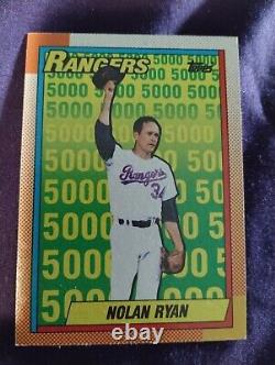 2 For 1 1990 Topps #5 Nolan Ryan Highlights Texas Rangers Baseball Card