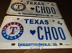 2 MLB Shin-Soo CHOO Texas Rangers AUTHENTIC RETIRED CAR License Plate RARE- ONE