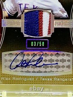 ALEX RODRIGUEZ 2004 SP Game Used Patch Auto Texas Rangers His Jersey Number 3/50