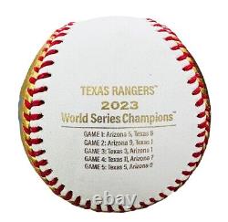 Adolis Garcia Texas Rangers Signed Baseball 2023 World Series Gold Beckett COA