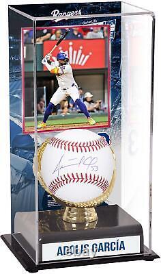 Adolis Garcia Texas Rangers Signed Baseball & Sublimated Display Case with Image