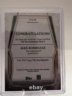 Alex Rodriguez 2022 Topps Tier One Autograph #t1a-ar /35 Texas Rangers