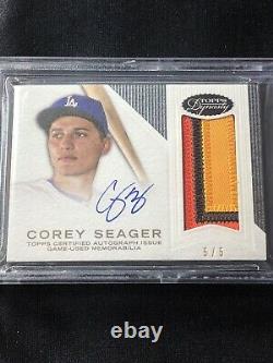 BGS 9 Corey Seager 2016 Topps Dynasty Rookie Jersey Auto #5/5 RC # 5 Jersey #