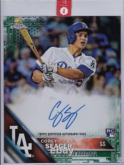 COREY SEAGER 2016 Topps Chrome Green Refractor # / 50 8x10 rookie AUTO autograph