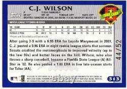 C. J. Wilson Rangers Rookie 2003 Topps Black #313 Ser # 44/52 Near Mint-mint