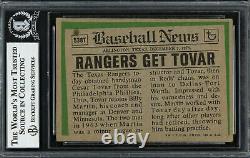 Cesar Tovar Autographed 1974 Topps Traded Card #538T Rangers Beckett 12749764