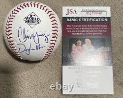 Chris Young & Dayton Moore Signed 2023 World Series Baseball Texas Rangers JSA